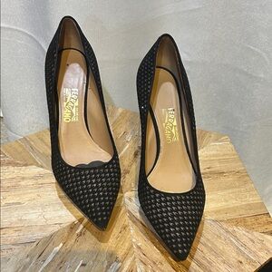 Salvatore Ferragamo Black Pointed Toe Pumps